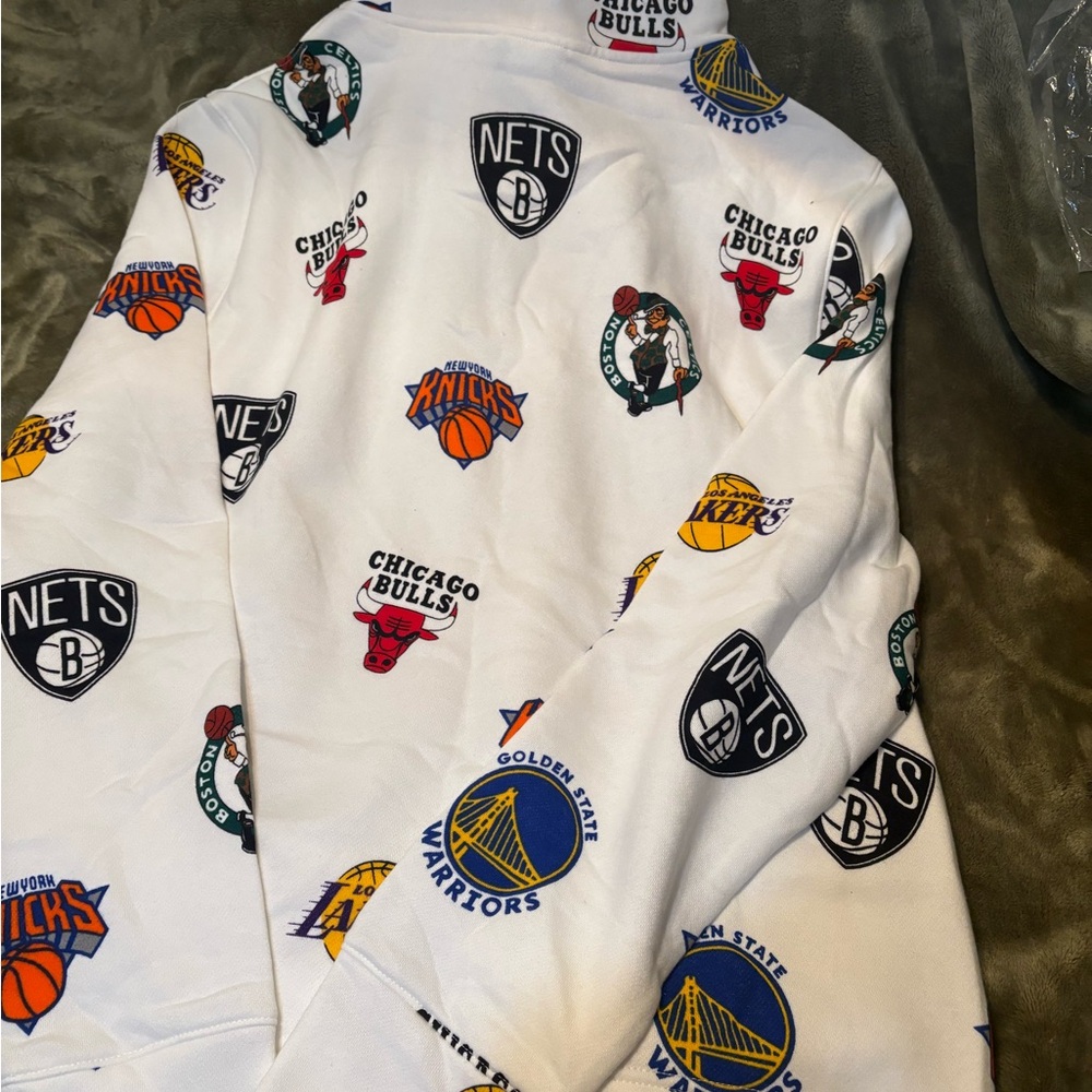 NBA Team Logo White Hoodie